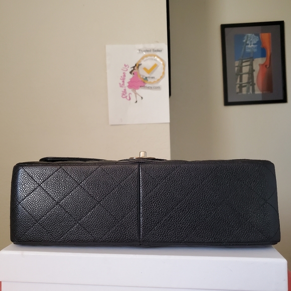 Chanel classic jumbo black caviar silver hw bag - Picture 10 of 12